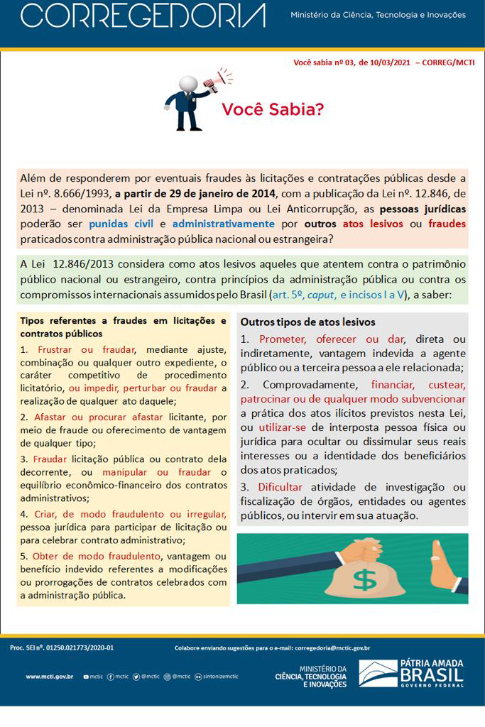 Você sabia? N° 03 de 10.03.2021