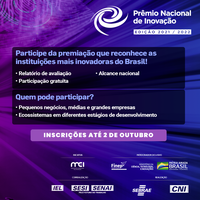 FINEP/MCTI apoia a 7ª edição do Prêmio Nacional de Inovação 2021/2022