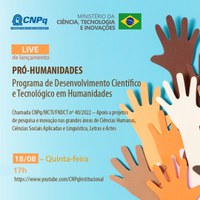 MCTI e CNPq apresentam Chamada Pública Pró-Humanidades no valor de R$50 milhões