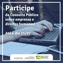 Consulta pública aborda proteção aos direitos humanos nas empresas