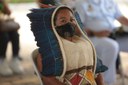 Indígenas recebem cestas básicas durante cerimônia realizada em Manaus (AM). Foto: Willian Meira/MMFDH