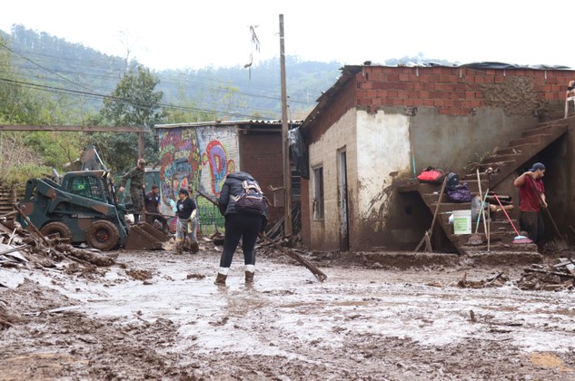 Impacto das fortes chuvas na região (Luís Gustavo Bettinelli/Prefeitura de Muçum)