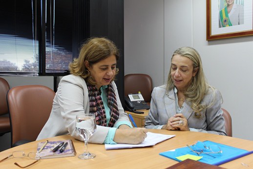 Ministra interina recebe delegada do Piauí