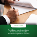 Presidente Bolsonaro sanciona lei que torna crime a incitação à automutilação e ao suicídio