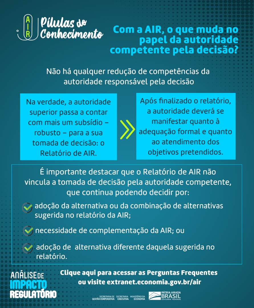 O que muda no papel da autoridade competente pela decisão?