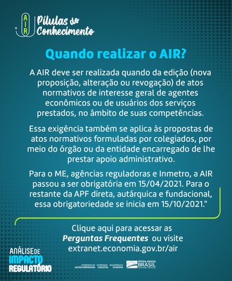 Quando realizar a AIR?