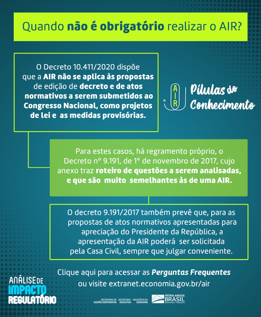 Quando não é obrigatório realizar a AIR?