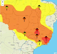 MDR alerta para chuvas intensas em Minas Gerais, Goiás, Espírito Santo e Rio de Janeiro nas próximas 48 horas