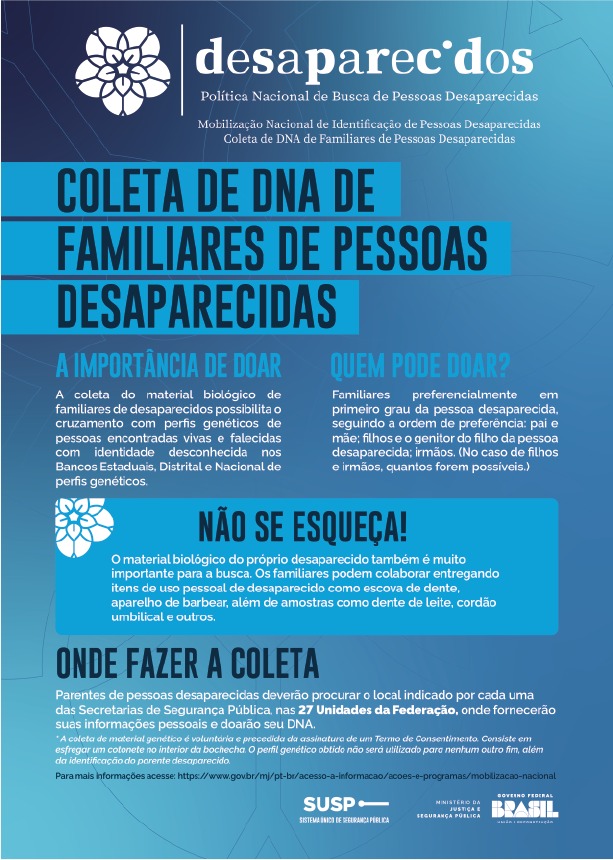 Coleta de DNA de familiares de pessoas desaparecidas