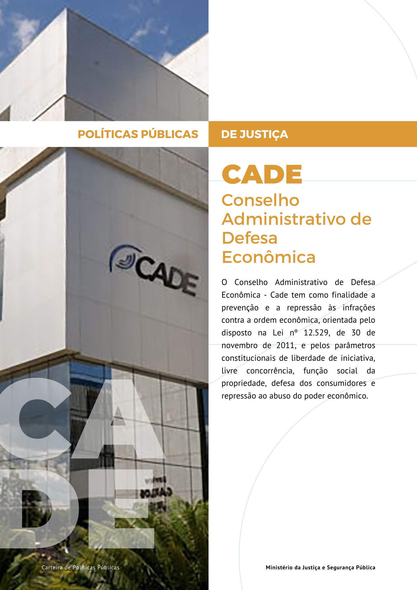 Link para acesso as políticas públicas do Conselho Administrativo de Defesa Econômica - CADE