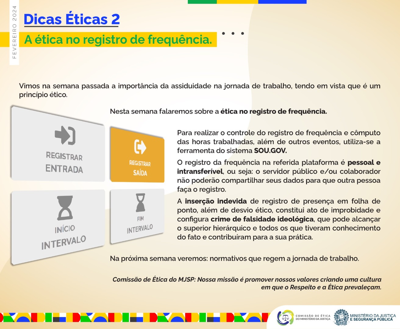 2º Card - A ética no Registro de Frequência.