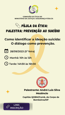 Palestra - Como identificar a ideação suicida: o diálogo como prevenção.