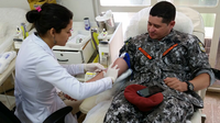 Bombeiros da Força Nacional doam sangue ao Hemocentro de Brasília