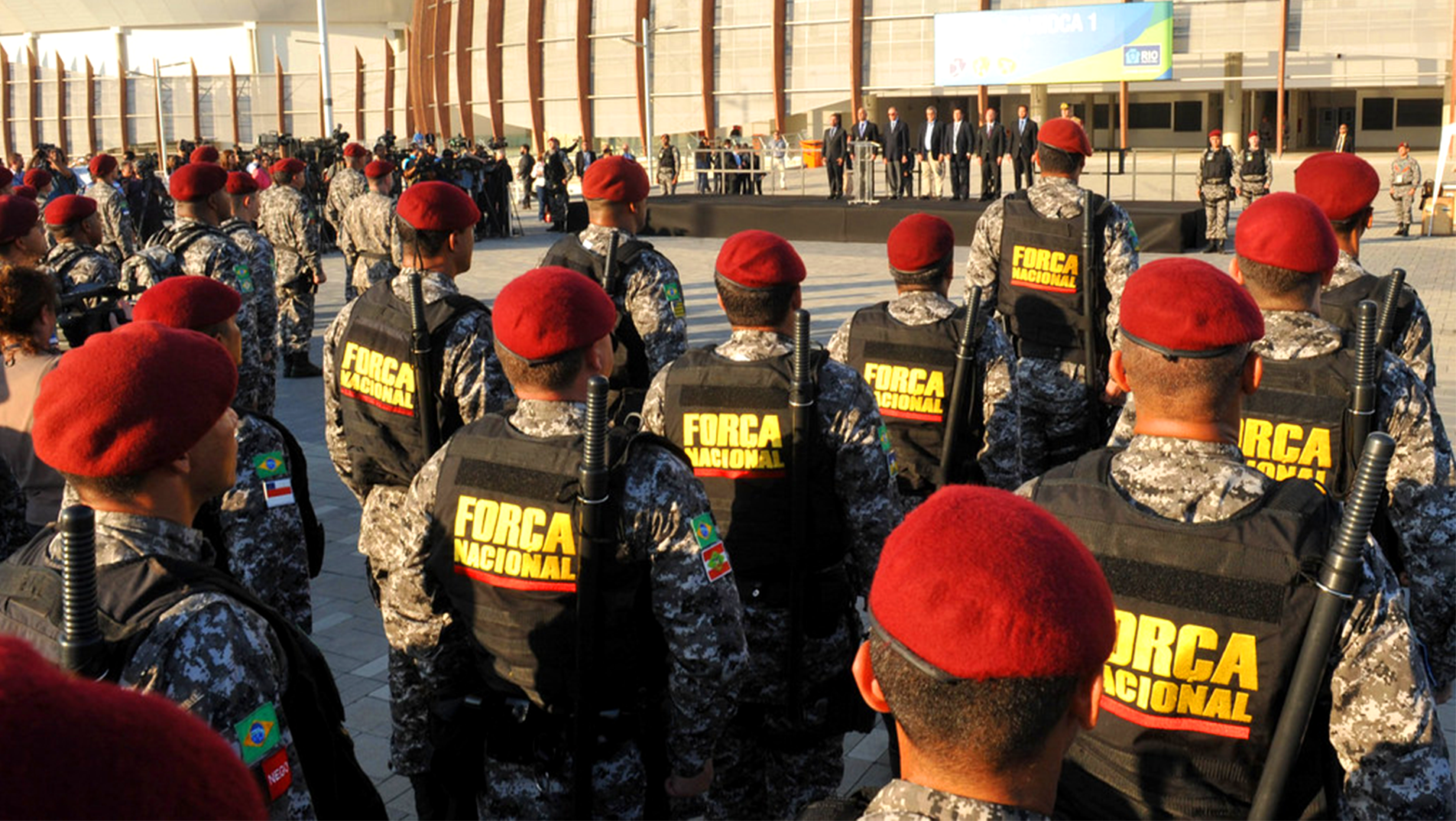 Apresentação da tropa da Força Nacional nas Olimpíadas