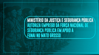 Ministério da Justiça e Segurança Pública autoriza emprego da Força Nacional de Segurança Pública em apoio à Funai no Mato Grosso