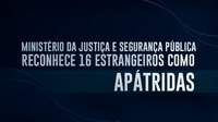 Ministério da Justiça e Segurança Pública reconhece 16 estrangeiros como apátridas