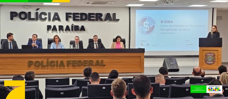 MJSP e Polícia Federal promovem curso de inteligência financeira e recuperação de ativos, na Paraíba