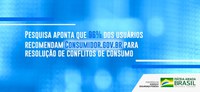 Pesquisa aponta que 96% dos usuários recomendam Consumidor.gov.br para resolução de conflitos de consumo