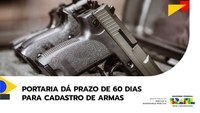 Portaria define regras para cadastro de armas de uso permitido e restrito no Sinarm