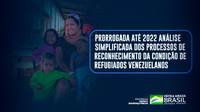 Prorrogada até 2022 análise simplificada dos processos de reconhecimento da condição de refugiados venezuelanos