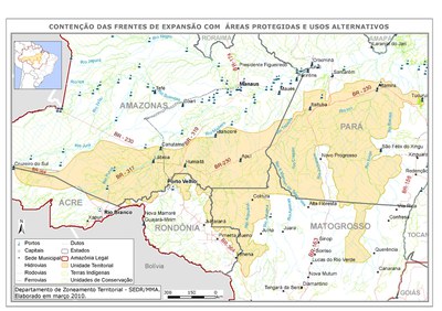 Figura 10: Contenção das frentes de expansão com áreas protegidas e usos alternativos