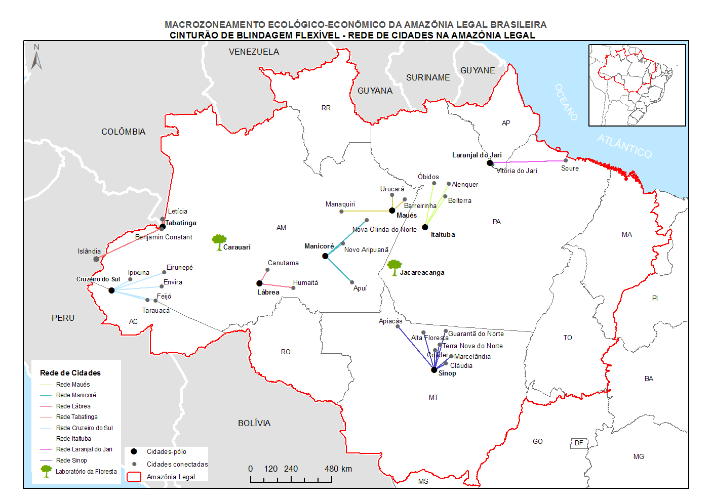 Figura 13: Cinturão de Blindagem Flexível - Rede de Cidades na Amazônia Legal