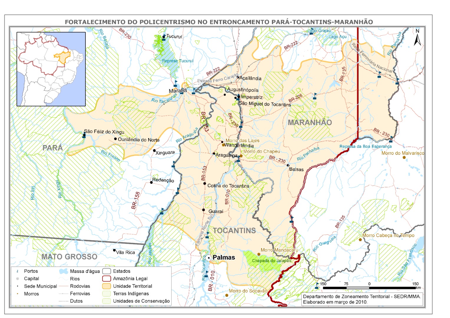 Figura 5: Fortalecimento do policentrismo no entroncamento do Pará-Tocantins-Maranhão