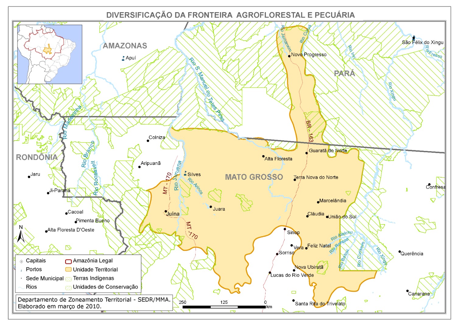 Figura 9: Diversificação da fronteira agroflorestal e pecuária