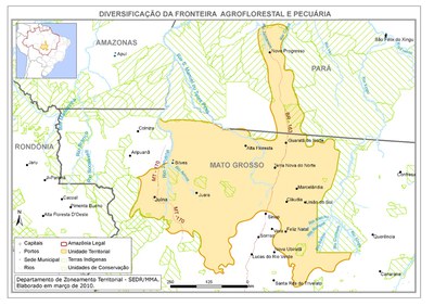 Figura 9: Diversificação da fronteira agroflorestal e pecuária