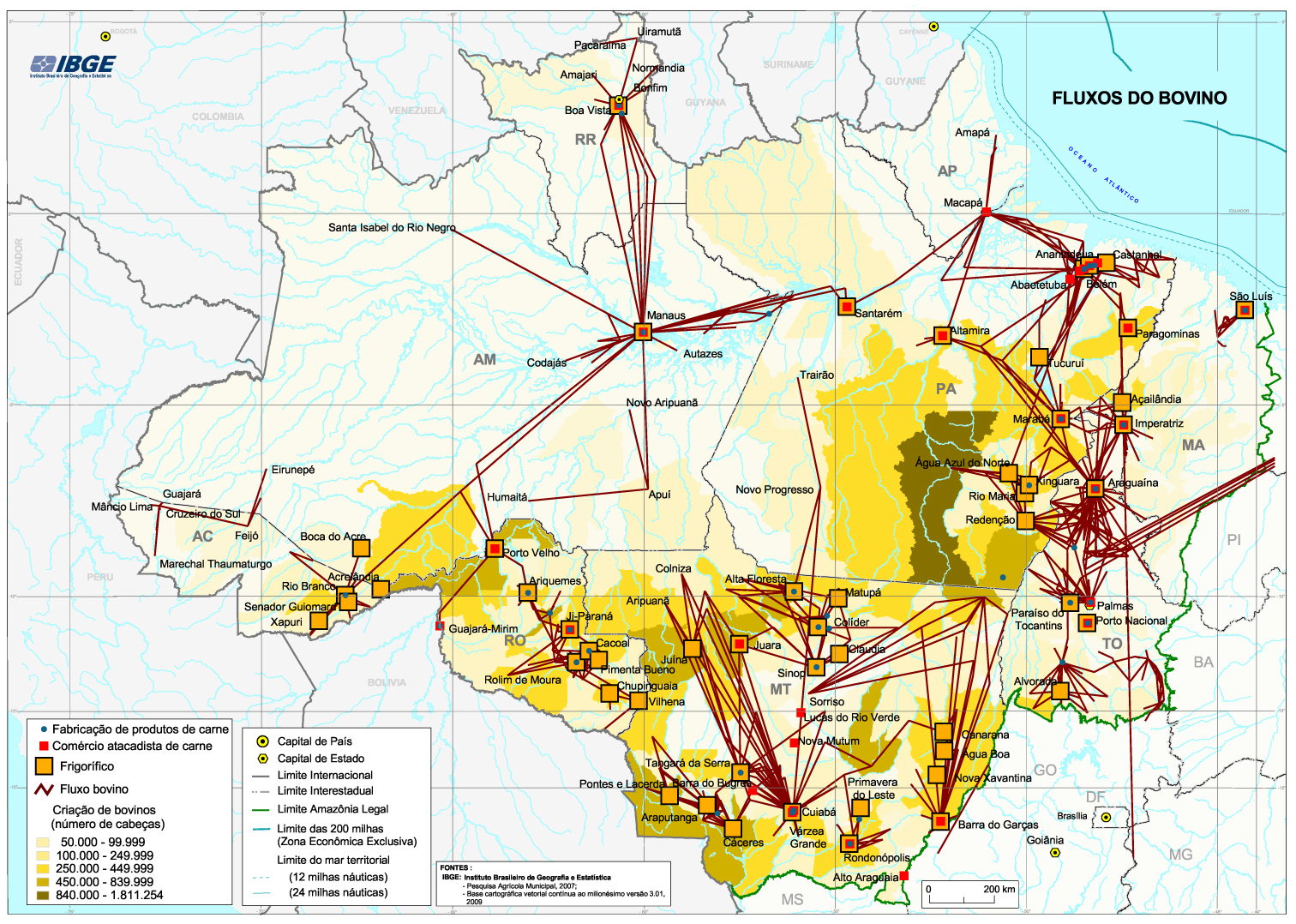 Mapa 1: Fluxos do bovino