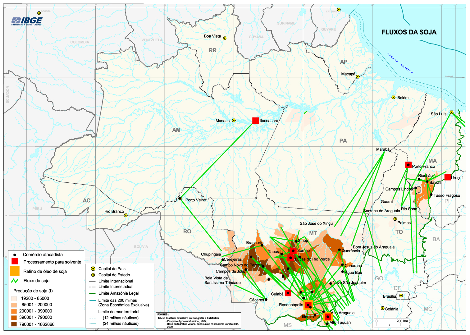 Mapa 3: Fluxos da soja