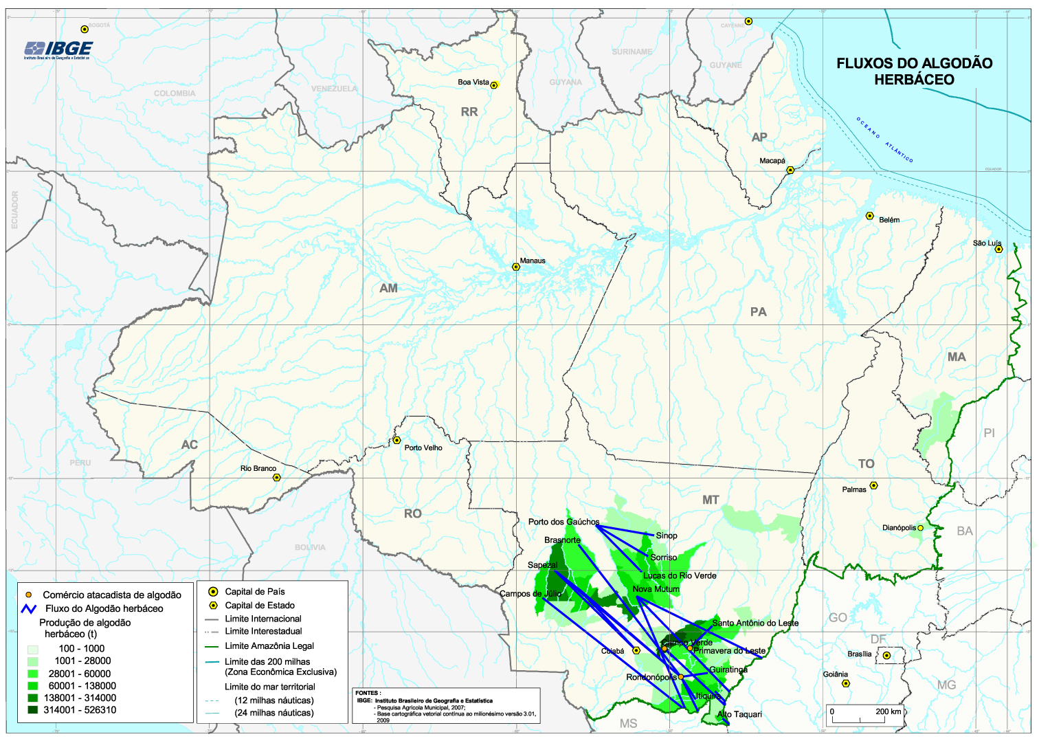 Mapa 4: Fluxos do algodão herbáceo