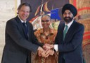 Ministra Marina Silva e ministro Fernando Haddad participam de reunião com o presidente do Banco Mundial, Ajay Banga, em Washington. Foto: MMA