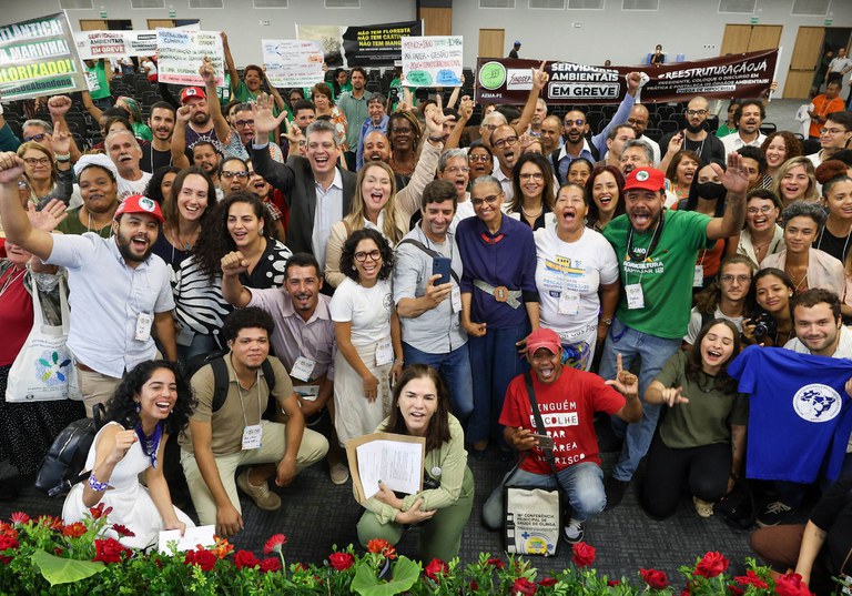 Ministra Marina Silva e ministros Márcio Macˆêdo e André de Paula participam de plenária do Plano Clima Participativo em Olinda. Foto: MMA