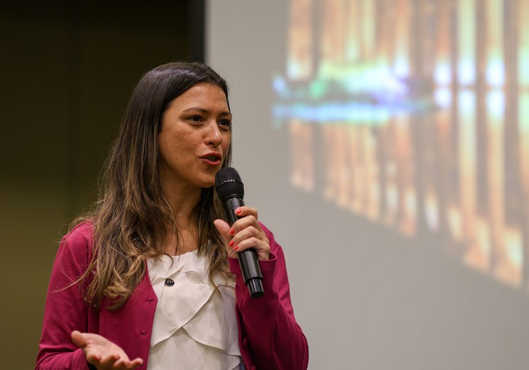 Secretária nacional de Bioeconomia do MMA, Carina Pimenta, em reunião preparatória da Iniciativa de Bioeconomia do G20. Foto: MMA