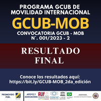 Resultado Final Programa GCUB de Movilidad Internacional - GCUB Mob 2023-2