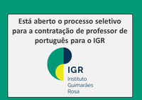 Edital 01/2024 - Processo seletivo para contratação de professor de português para o IGR