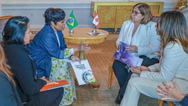 Na ONU, ministra Cida Gonçalves participa de reuniões bilaterais com autoridades do Canadá, Cuba e Austrália