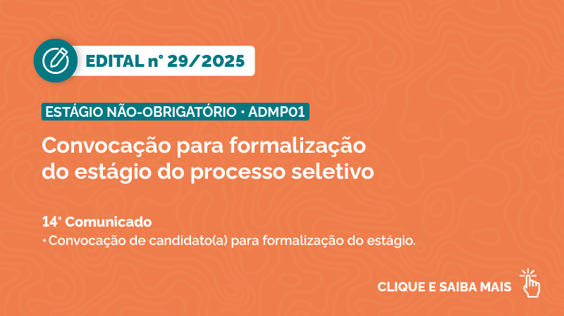 Banner laranja com informativo sobre edital nº 29/2025
