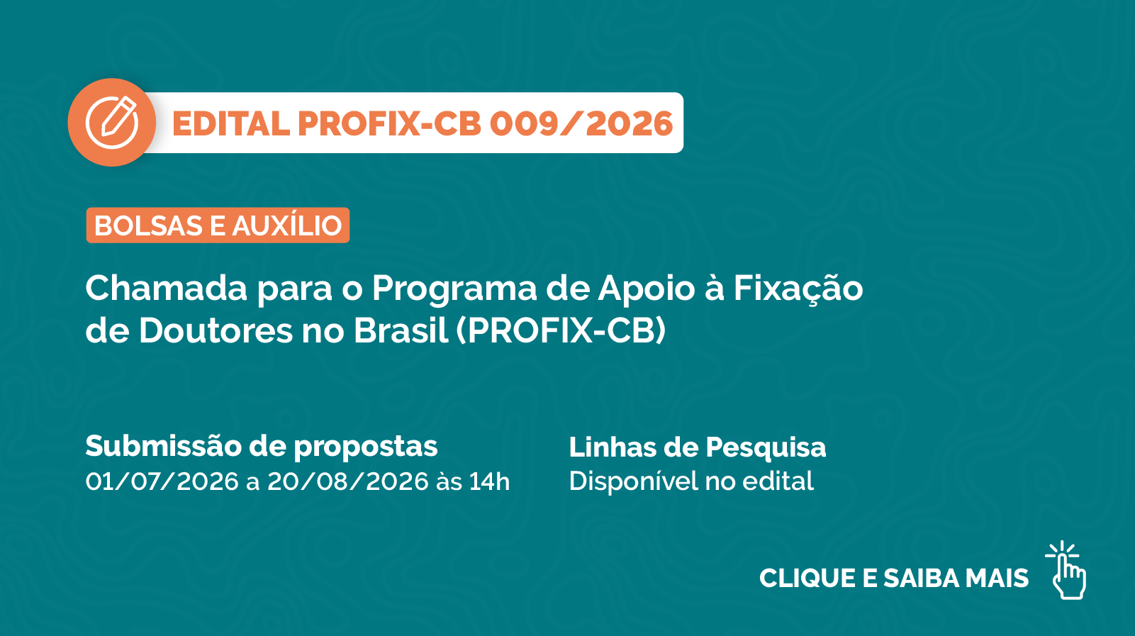 Banner verde com informações do edital profix-cb 009/2026