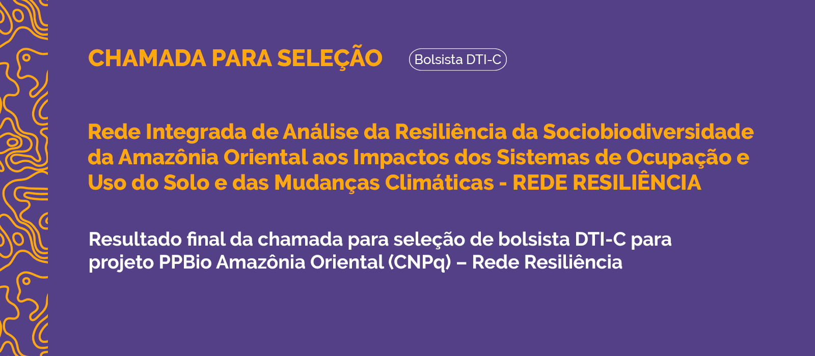 Resultado da chamada para bolsistas DTI-C PPBio Rede Resiliência