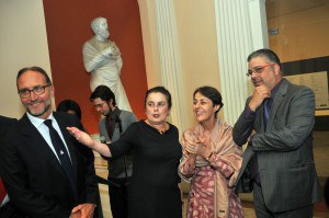 O embaixador da Itália, a diretora do MNBA, a ministra da Cultura e o Presidente do Ibram/MinC na abertura da exposição. Foto: Andre Gomes