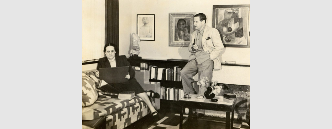 Jenny e Lasar na biblioteca de sua residência, 1940