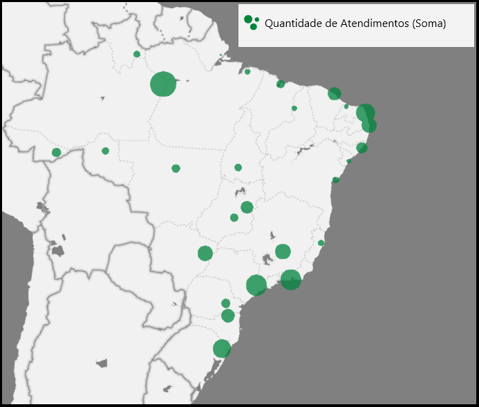 Atendimentos de ouvidoria na ação global