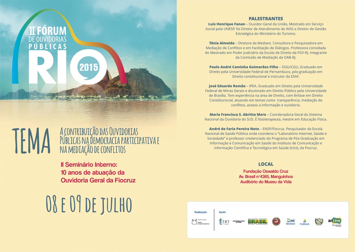 Programação - 2º Fórum de Ouvidorias Públicas do Rio de Janeiro