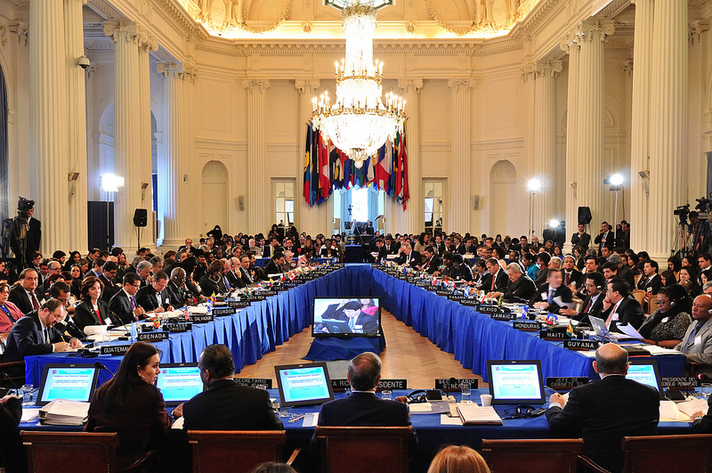 Foto da Assembleia Geral da OEA. Crédito: Juan Manuel Herrera/OAS