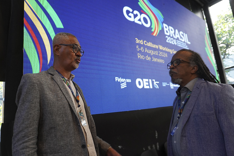 O presidente da Fundação Palmares, João Jorge Rodrigues, e o diretor Nelson Mendes participaram dos debates