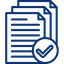 ícone de documentos com sinal de validado