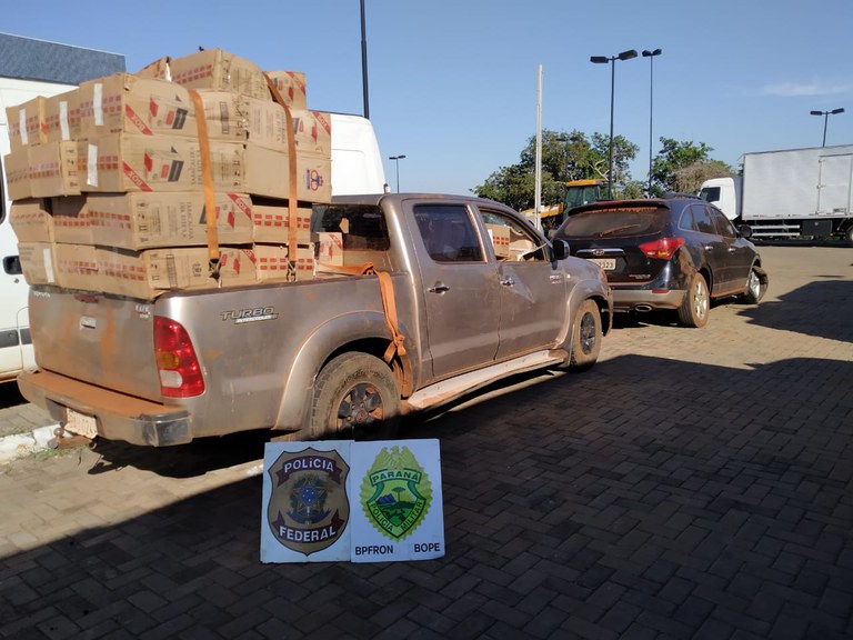 Pf E Bpfron Apreendem Veículos Carregados Com Cigarros Paraguaios Em Guaírapr — Polícia Federal