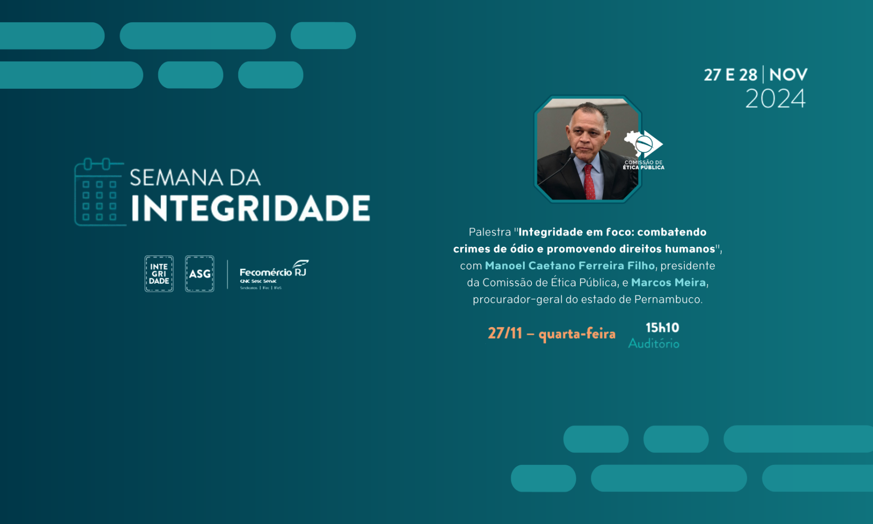 Presidente da CEP apresenta palestra na Semana da Integridade da Fecomércio RJ